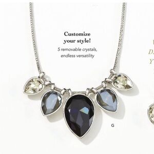 Silver Necklace with Removable Crystals